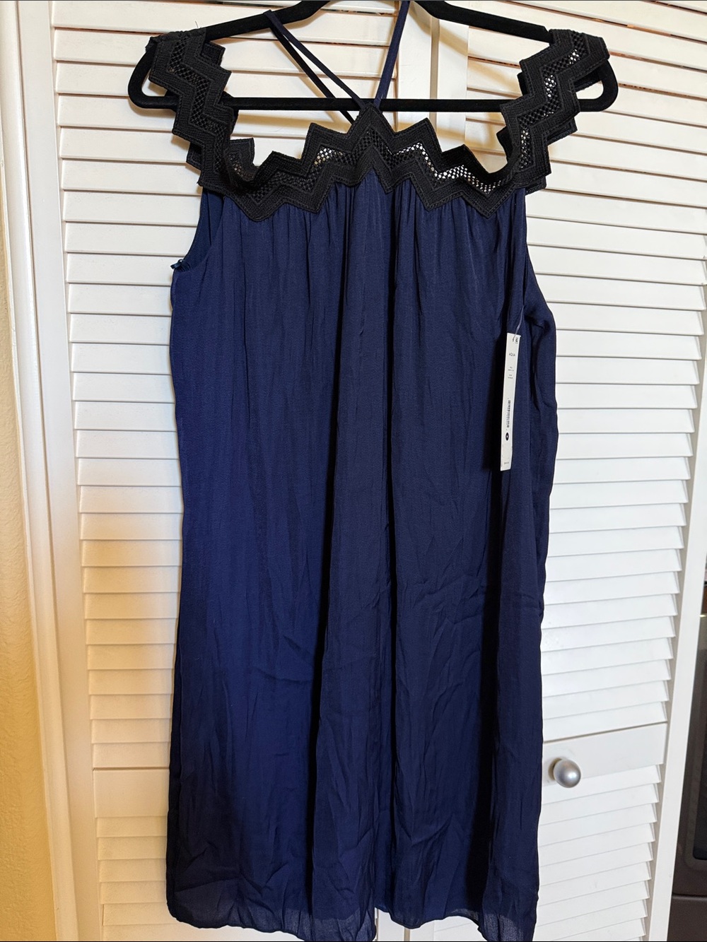 Aqua Navy and Black lace Dress